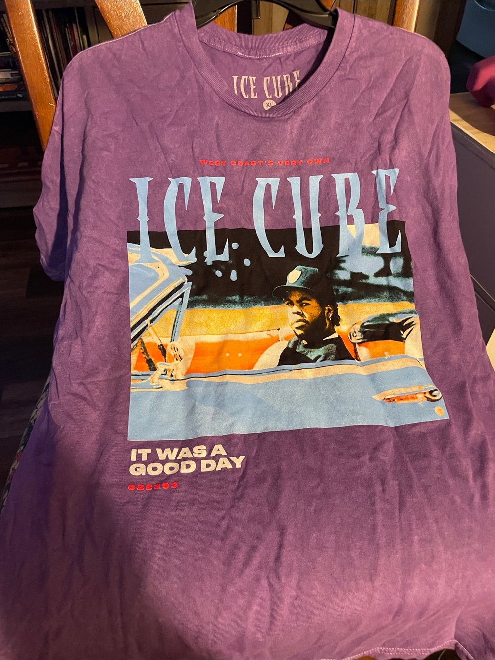 Ice Cube Purple 'It Was a Good Day' Graphic Short Sleeve Tee